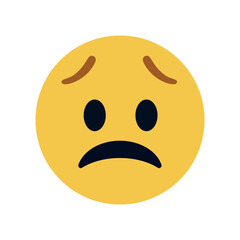 sad face depressed Anguished emoji symbol sign icon vector illustration isolated flat