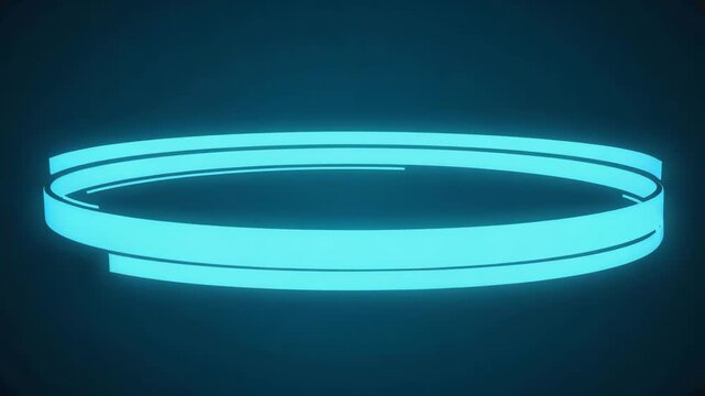 Glowing Blue Futuristic Ring on Dark Background, advanced technology concept