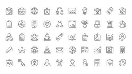 Fototapeta premium Collection of business and technology icons flat design vector illustration set for web and app