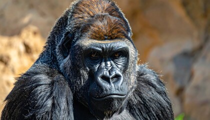 Intense Gorilla Stare - A Portrait of Power and Majesty.