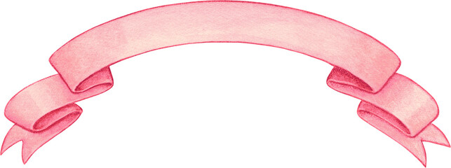 Watercolor hand drawn elegant ribbon banners scrolls