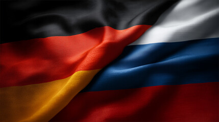 Obraz premium german and russian flag waving next to each other. german russian friendship relations agreement trade deal diplomacy partnership shared history