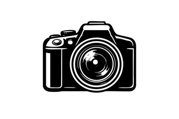 Minimal camera icon with simplified body and circular lens