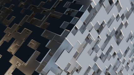 Abstract 3d illustration with layers of planes