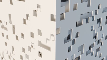 Abstract 3d illustration with layers of planes