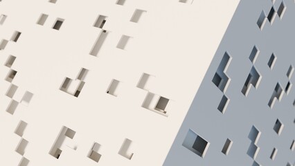 Abstract 3d illustration with layers of planes