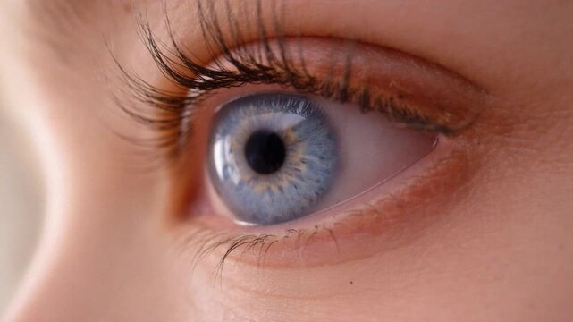 Ultra cinematic extreme close-up of a human eye, AI-generated with film-grade realism. Soft light, shallow depth of field and rich iris detail create an emotional visual deal for high-end advertising.