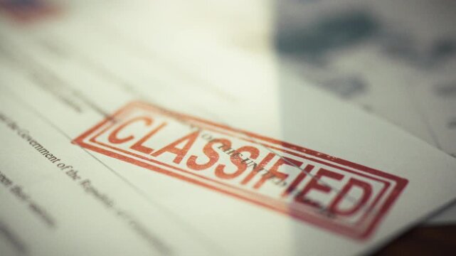 Confidential document bearing a striking red stamp indicates a high-level security clearance and restricted access, embodying the essence of secrecy and diplomacy in sensitive intelligence agreements