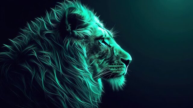 lion in green tones