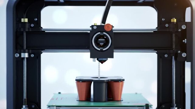 3 d printer in action producing objects in a modern technological environment