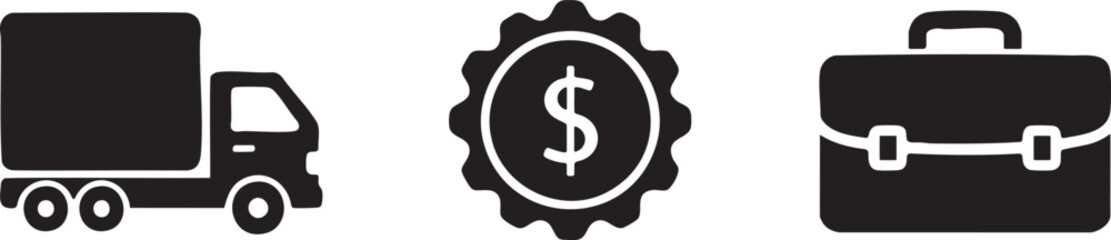 Logistics Finance Icons Set for Global Shipping Business