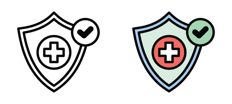 Healthcare Data Security Privacy Flat Vector Icon