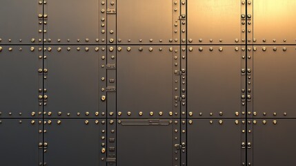 Detailed metal paneling with rivets and seams.