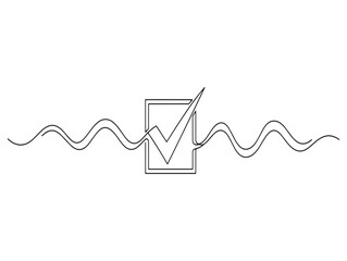 Abstract line drawing of a heartbeat with an electrocardiogram and rising graph inside a rectangle
