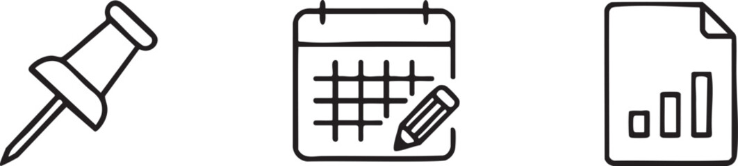 Office Calendar Icons Set for Scheduling and Planning