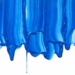 Blue Acrylic Paint Drip and Flow Abstract Background