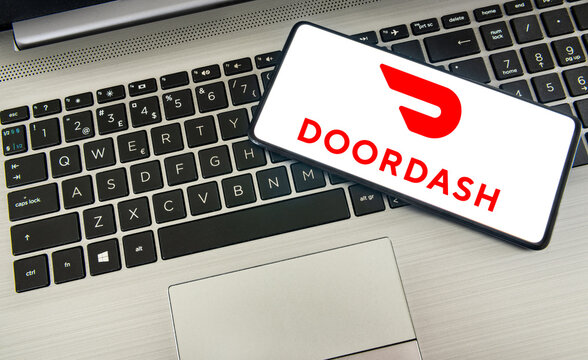 Doordash logo on smartphone. Link&ouml;ping, &Ouml;sterg&ouml;tland, Sweden. 01-26-2026.