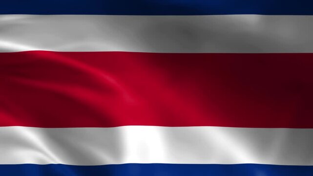 Waving flag of Costa Rica national symbol with red white and blue stripes representing patriotism and national identity isolated on a clean background