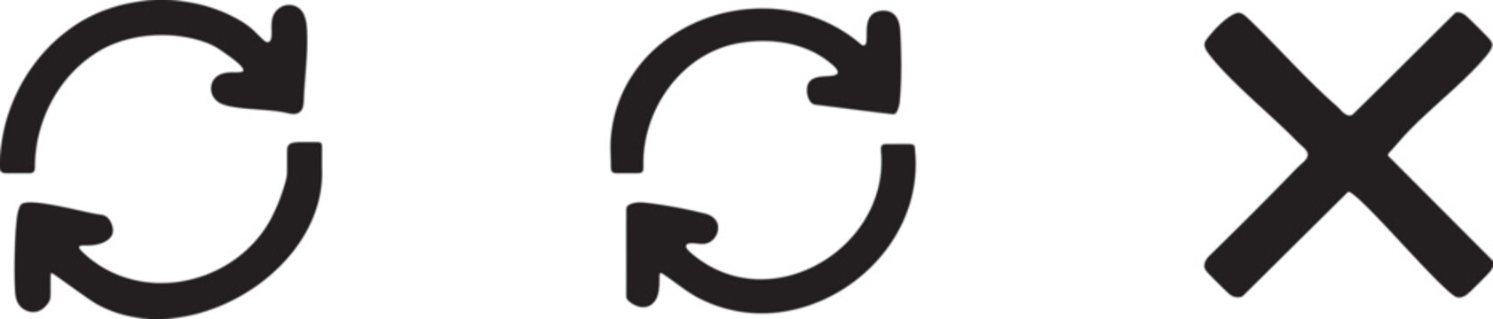 Refresh Close Icons Set for Interface Navigation Actions