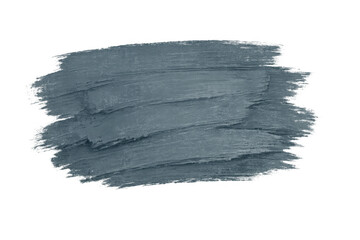 Grayish blue paint brushstrokes creating a textured smear background, abstract artistic element with transparent background