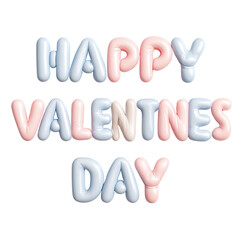 Obraz premium Happy valentine's day text balloons isolated on transparent background