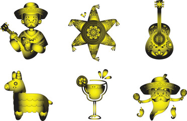 set of funny cartoon characters