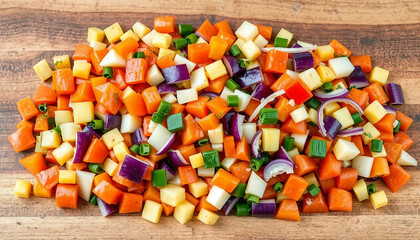 Vegetables chopped for salad