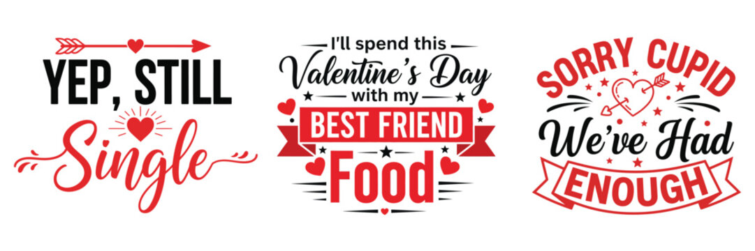 Spend Valentines Day With Best Friend Food and Sorry Cupid Had Enough Funny Quotes
