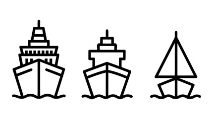 Fototapeta premium Find cruise ship icons vector design for travel agency logo and nautical themed graphic design projects online