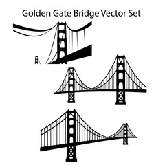 Fototapeta premium Golden Gate Bridge vector set bundle