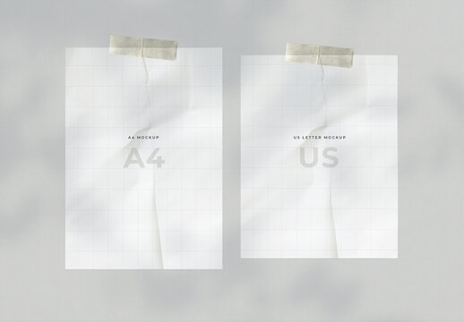 A4 and Us Letter Paper Mockups
