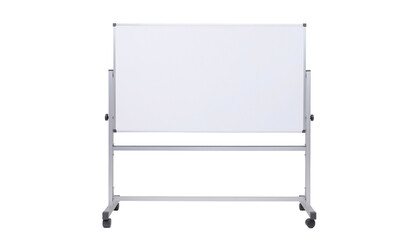 Fototapeta premium Standing whiteboard on metal frame isolated on transparent background