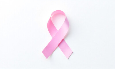 A single pink ribbon, a universally recognized symbol, lies gracefully, radiating hope and solidarity. It symbolizes the ongoing fight, support, and awareness. 