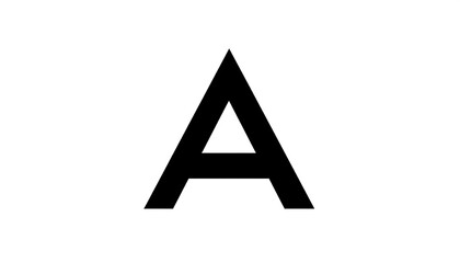 Bold Letter A on White Background for Educational Purposes.