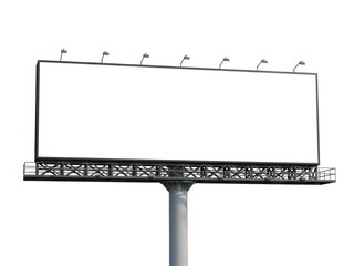 Obraz premium Empty billboard on highway overpass