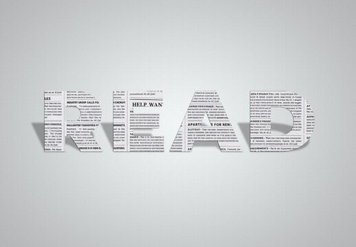 Newspaper Texture Stand Text Effect