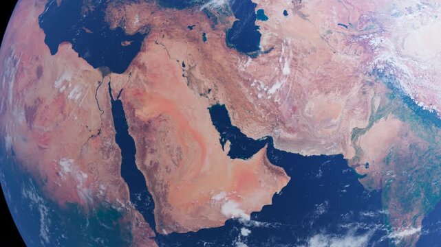 Near East from Space. Planet Earth. Globe