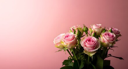 Fototapeta premium Beautiful pink roses bouquet for mother's day celebration and gift ideas