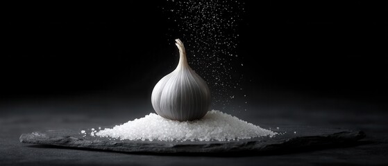 Minimalist Japanese Style Onion with Salt and Crystal Texture