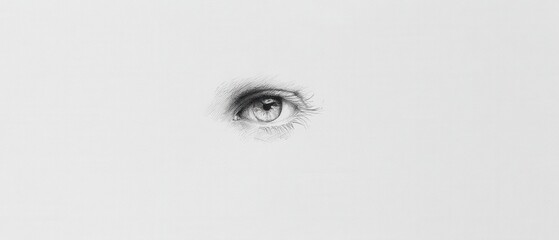 Minimalist Eye Drawing Illustrating Scepticism and Doubt Concepts
