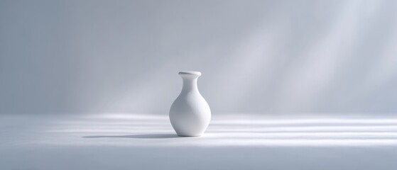 Minimalist White Bottle on Stark Surface with Soft Light Effects