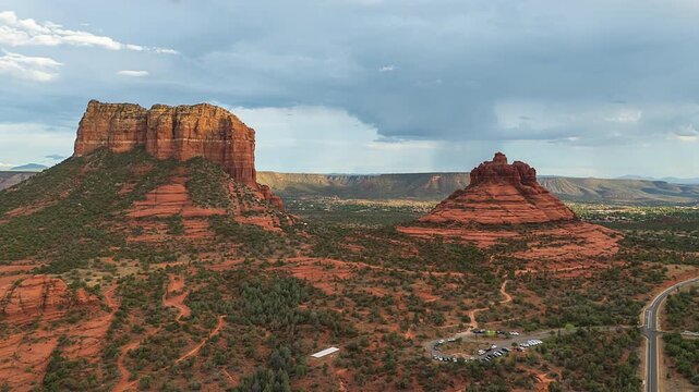 Bell Rock And Courthouse Butte In Sedona, Arizona - Timelapse