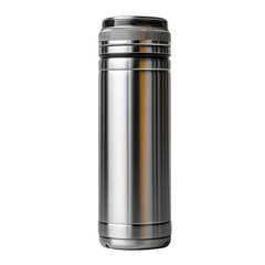 High-resolution stainless steel thermos isolated on transparent background