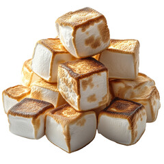 Roasted marshmallow isolated on transparent background