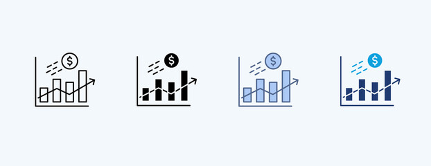 Profit Growth Multiple Icon Illustration Vector