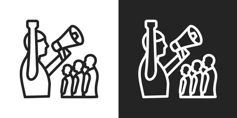 Compassion Icon In Black And White Line Style