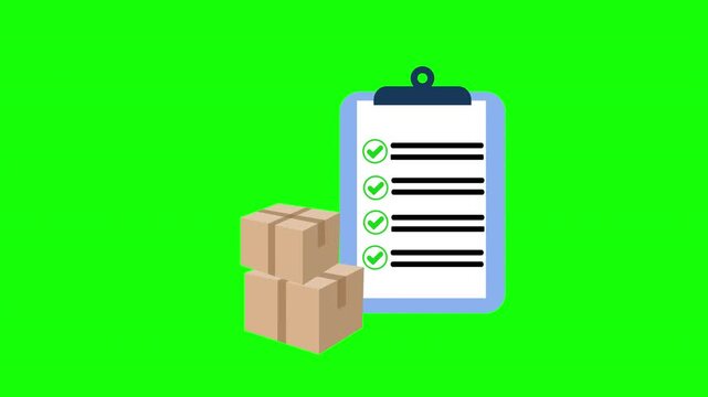 Delivery Checklist Animation with Shipping Boxes and Inventory Control