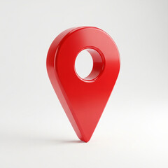 Glossy Red 3D Location Pin