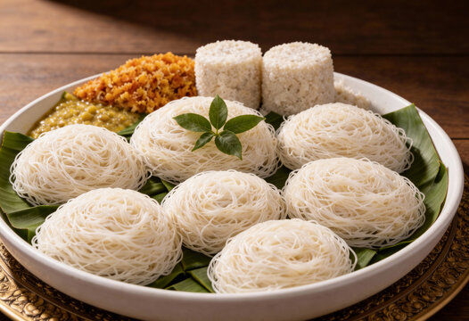 white string hoppers (idiyappam)
