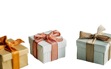 Obraz premium Human hands carefully decorating gift boxes with ribbons expressing care creativity and celebration isolated on transparent background PNG
